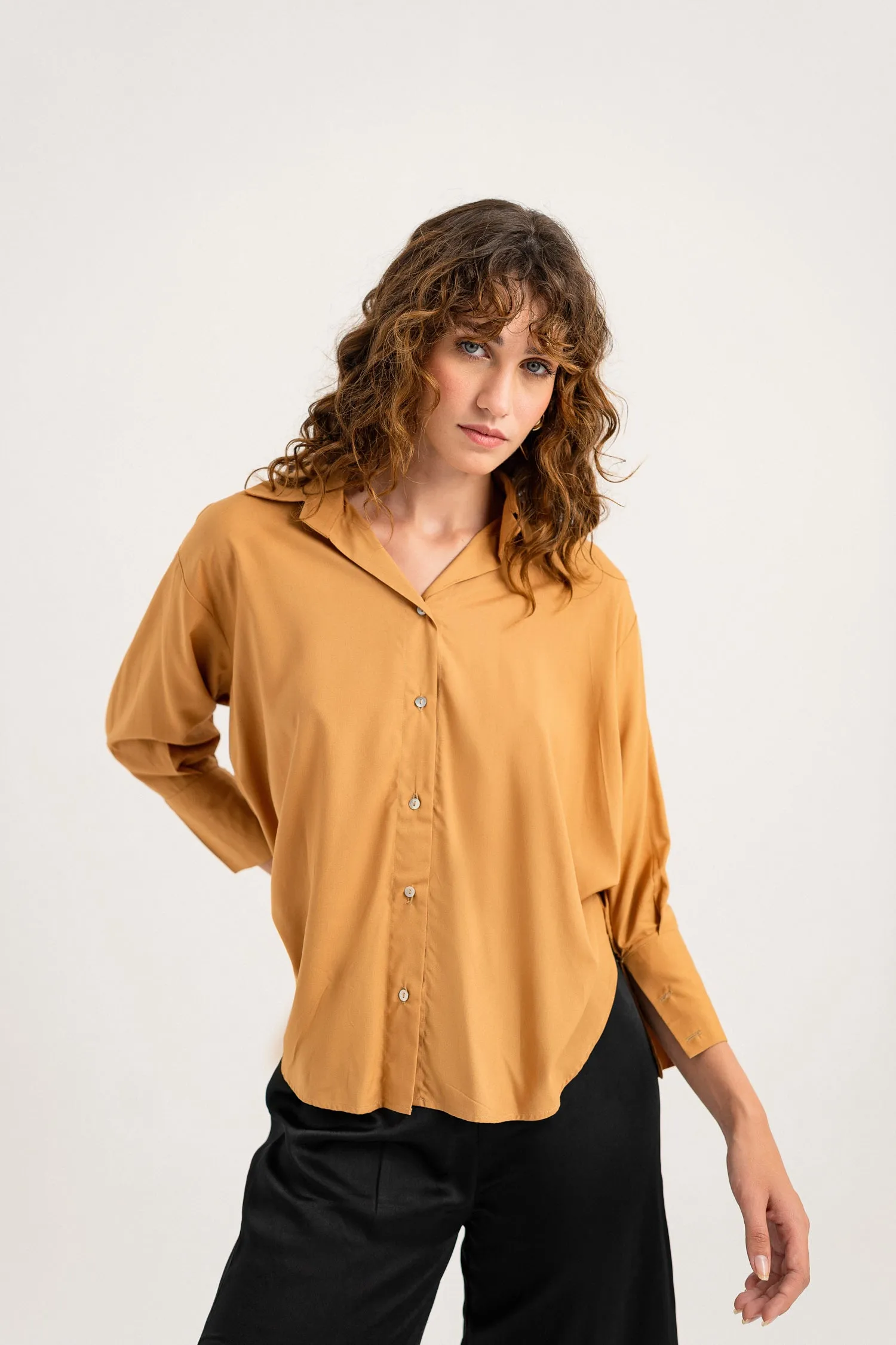 Light Brown Button Down Shirt