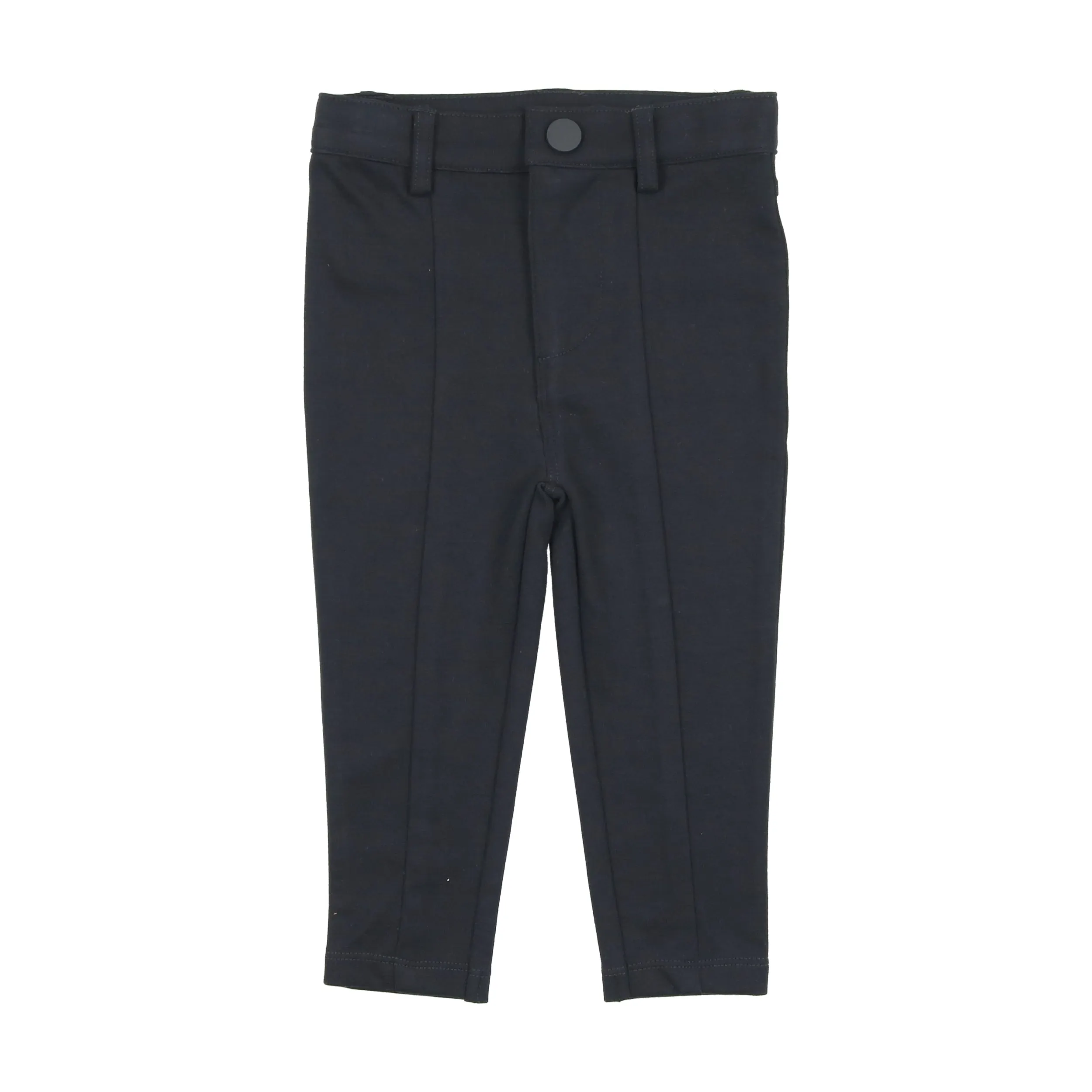 Lil Legs Knit Stretch Pants with Leg Seam - Dark Navy