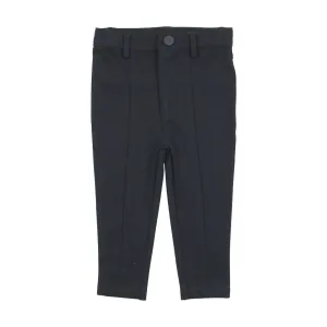 Lil Legs Knit Stretch Pants with Leg Seam - Dark Navy
