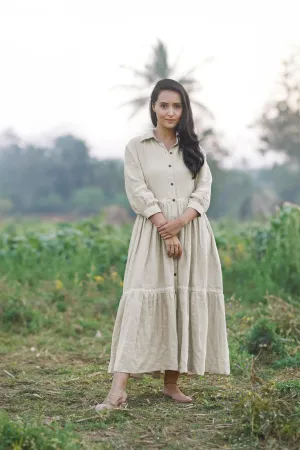 Linen Ariel Maxi Dress-Oatmeal