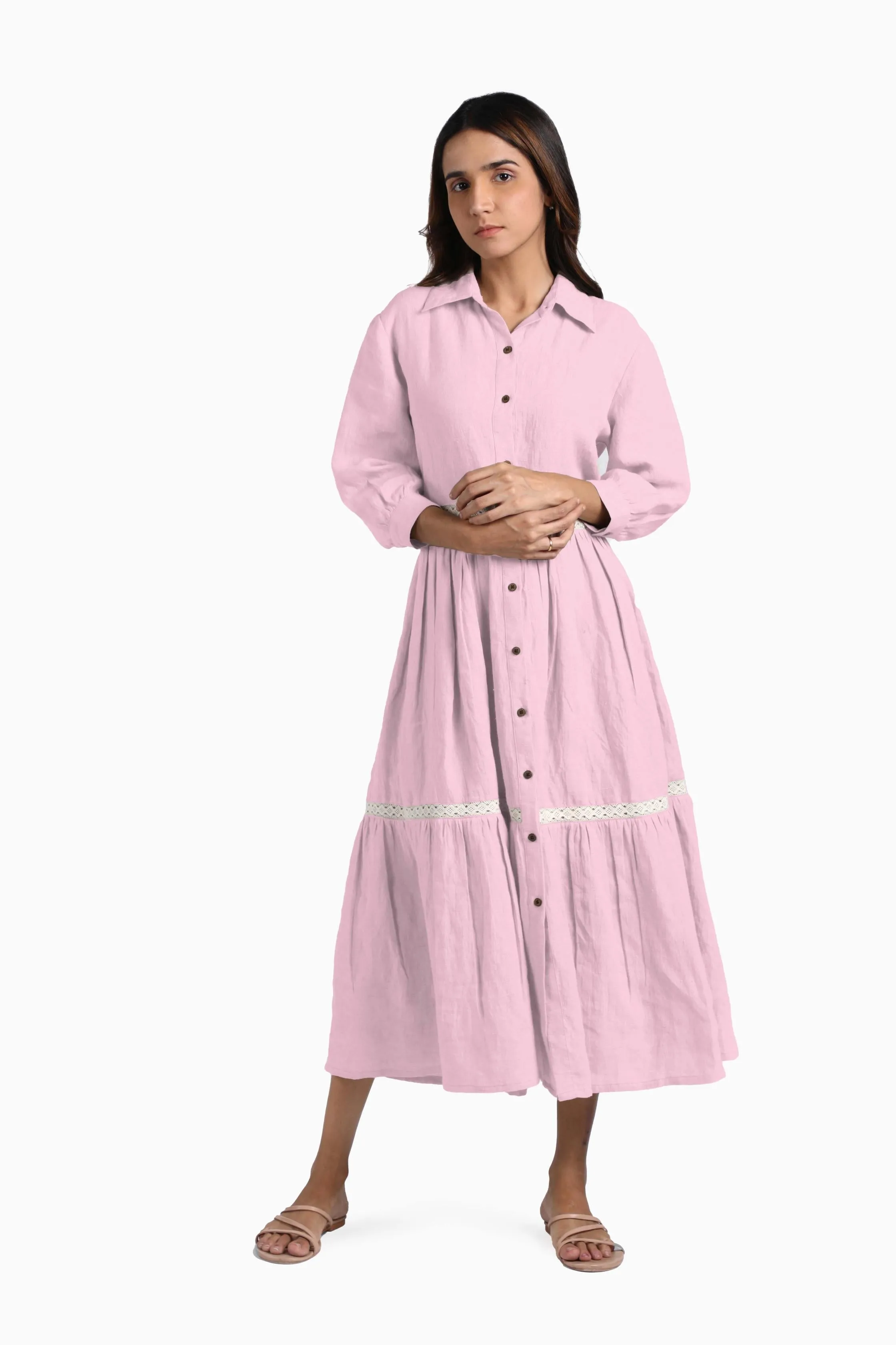 Linen Ariel Maxi Dress-Sage Green