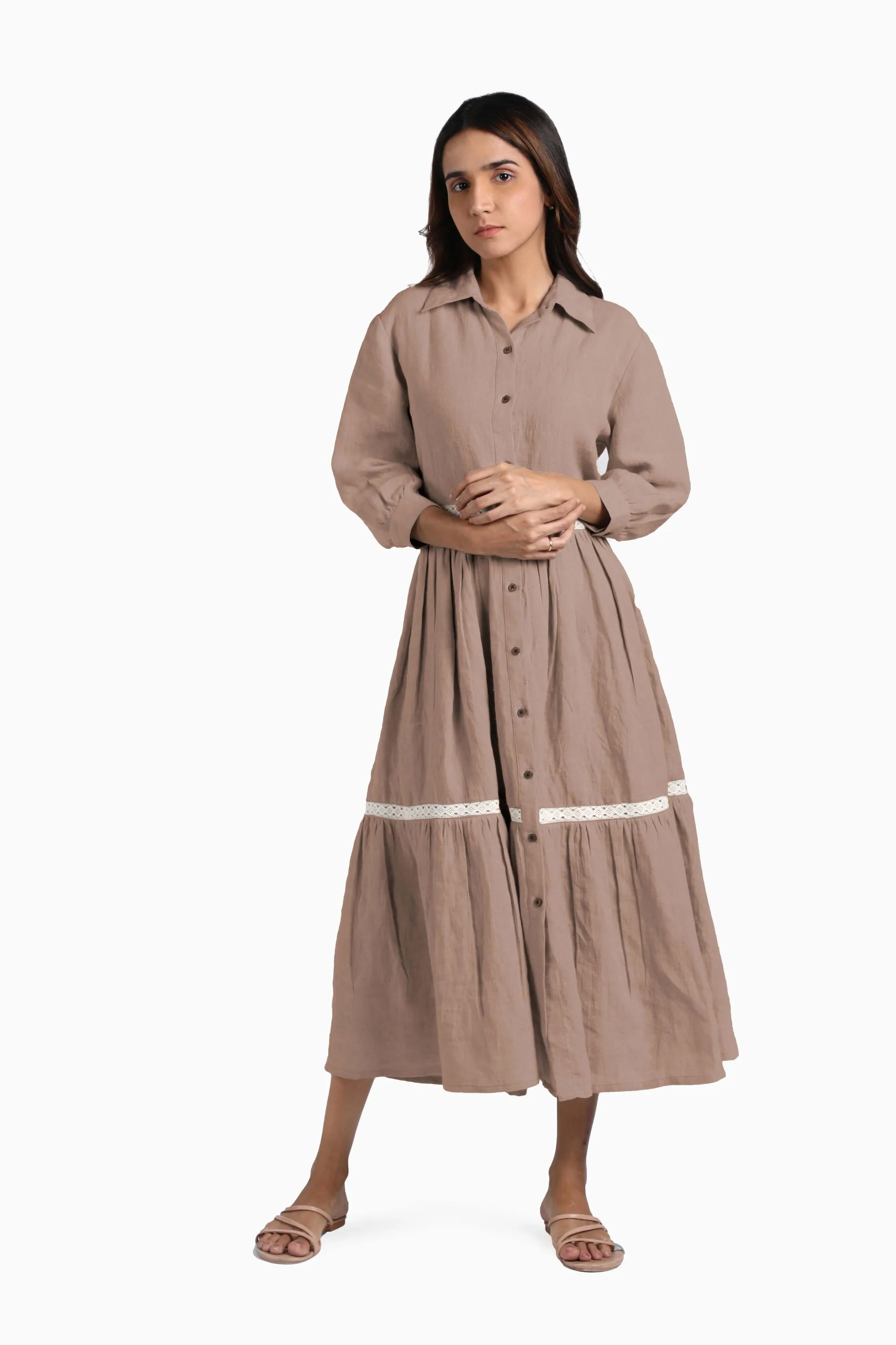 Linen Ariel Maxi Dress-Sage Green