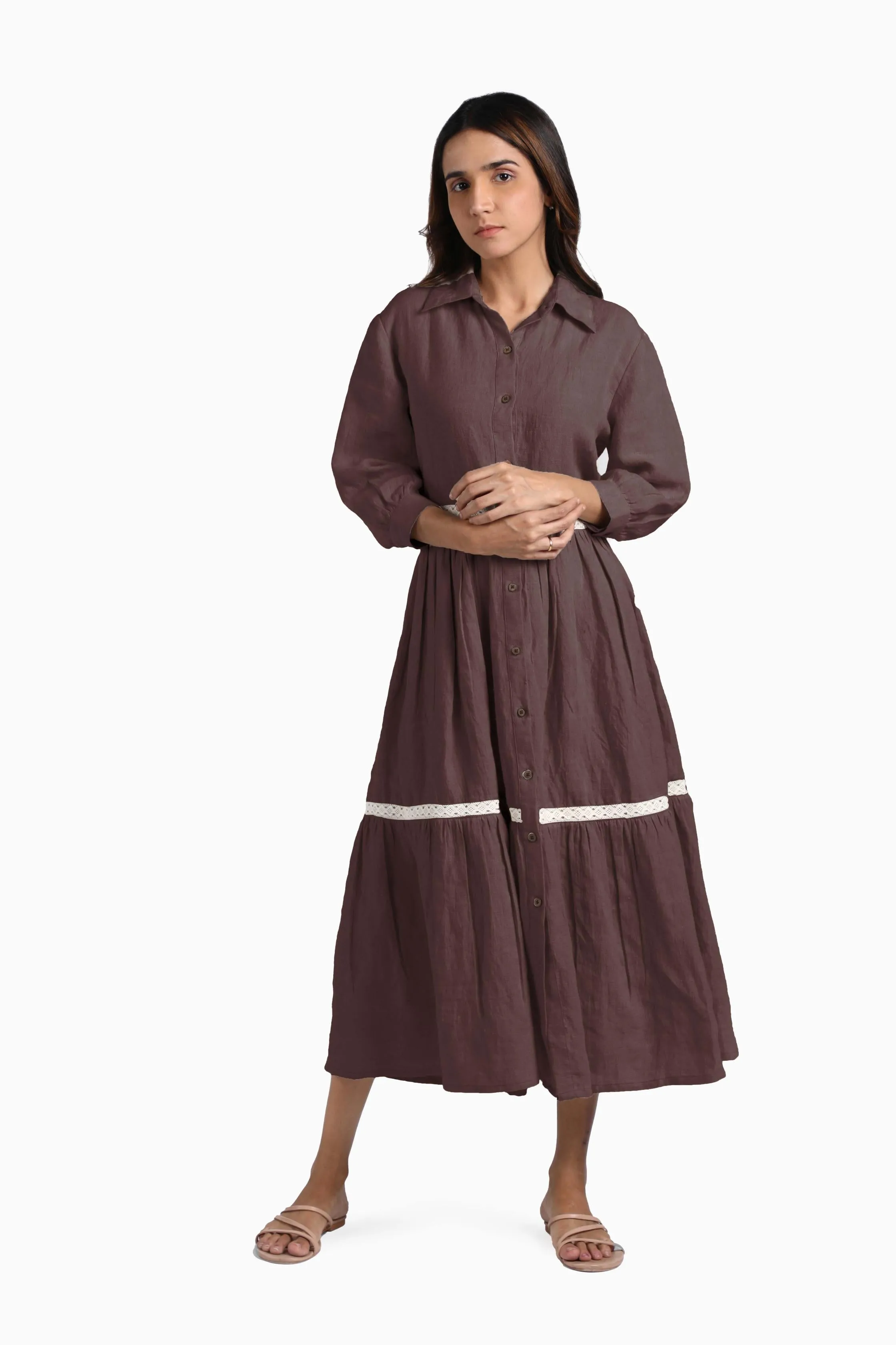 Linen Ariel Maxi Dress-Sage Green