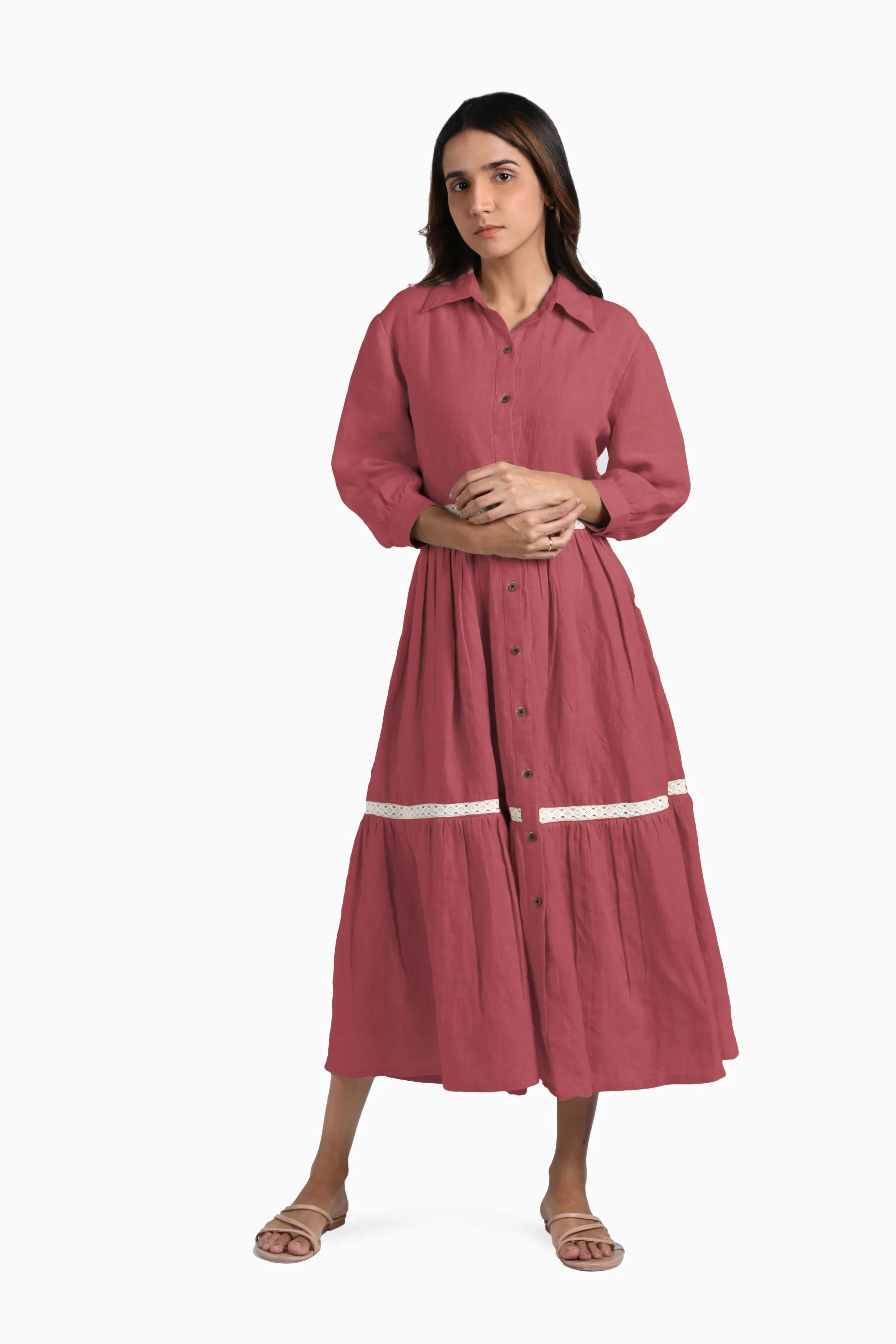 Linen Ariel Maxi Dress-Sage Green