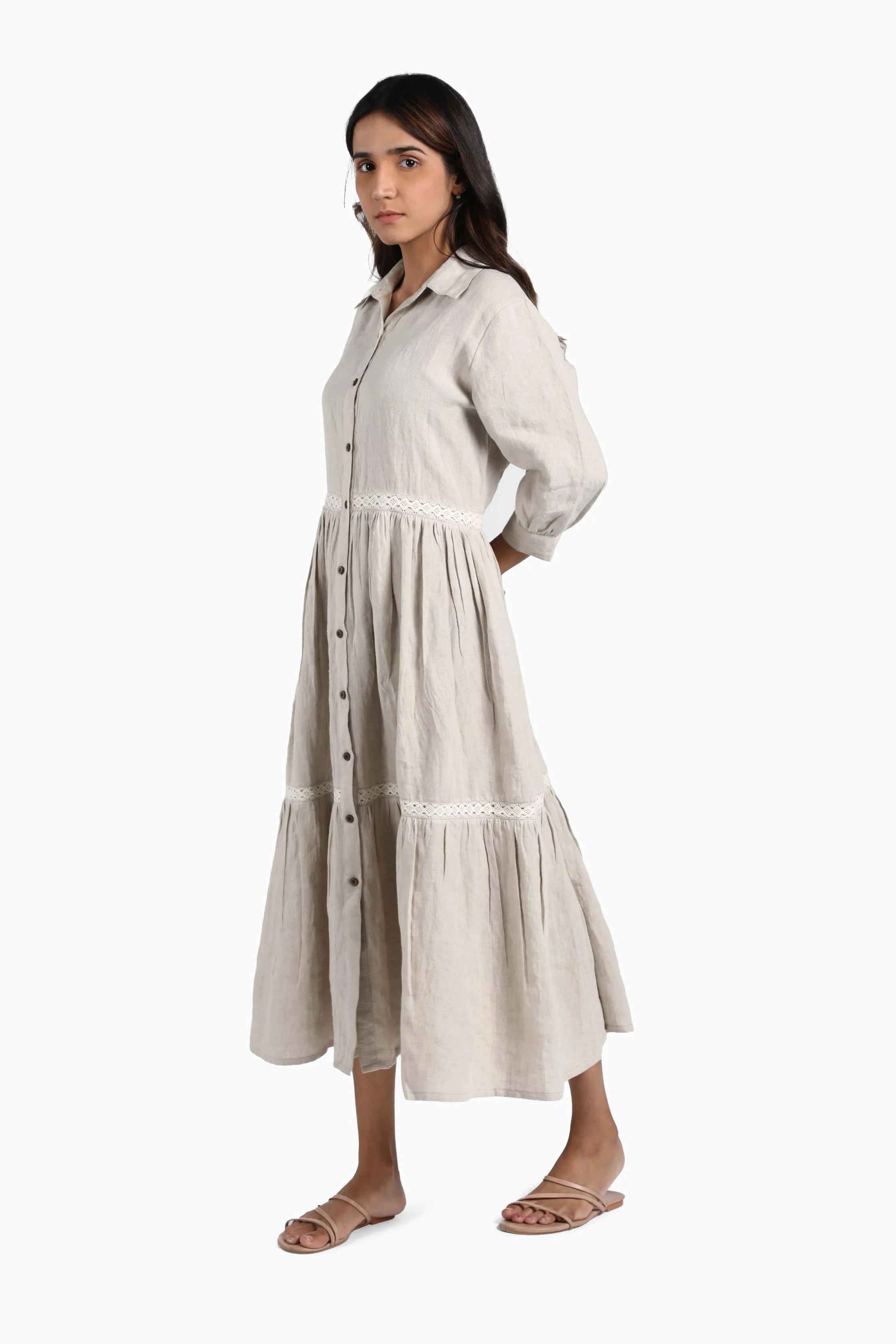Linen Ariel Maxi Dress-Sage Green