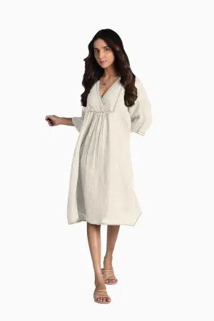 Linen Claire Midi Dress-Oatmeal