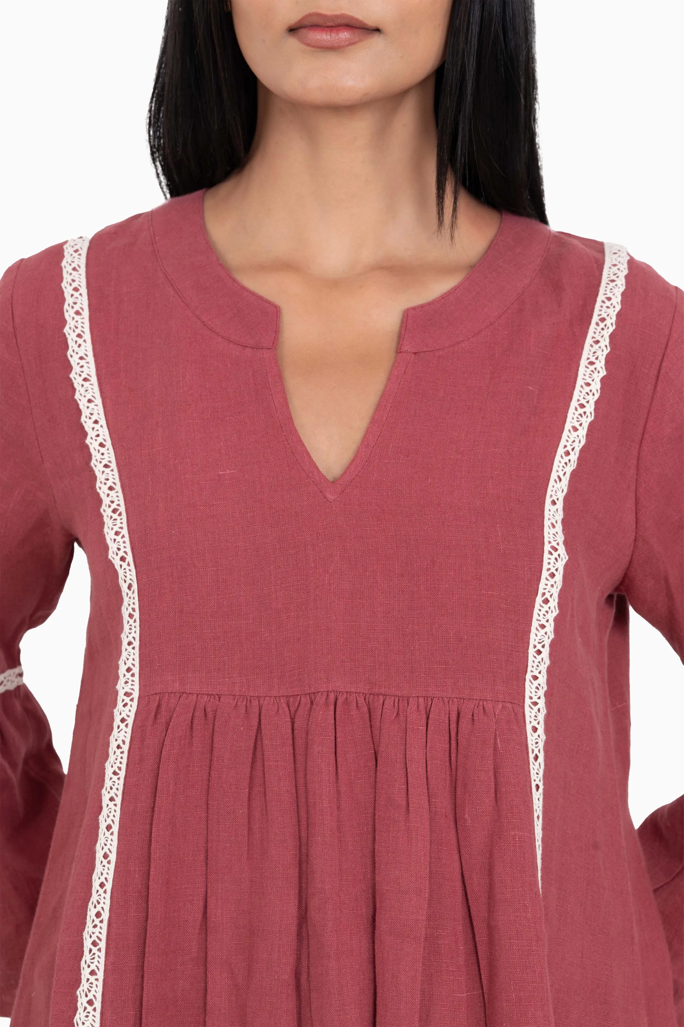 Linen Moana Midi Dress-Misty Lilac