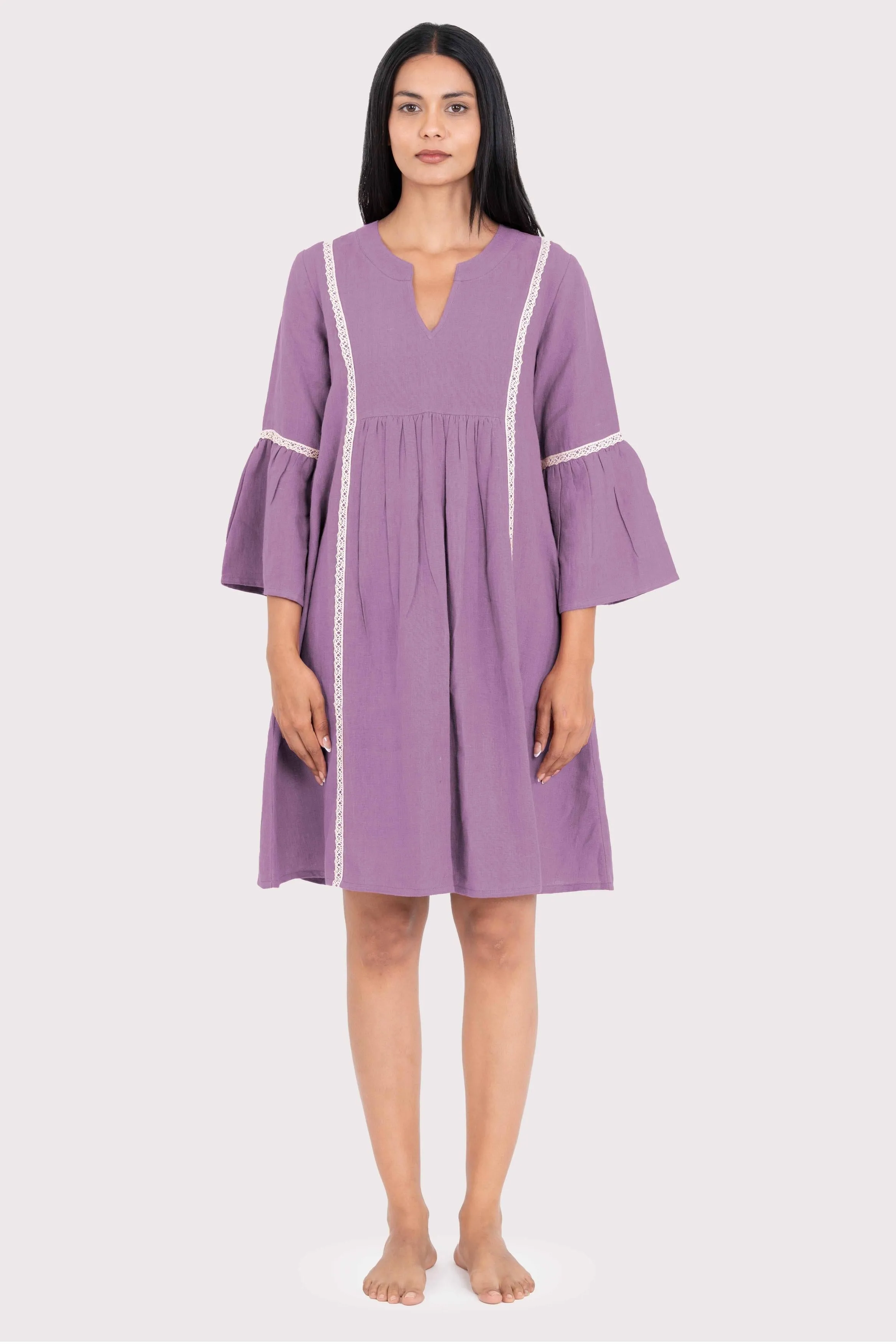 Linen Moana Midi Dress-Oatmeal