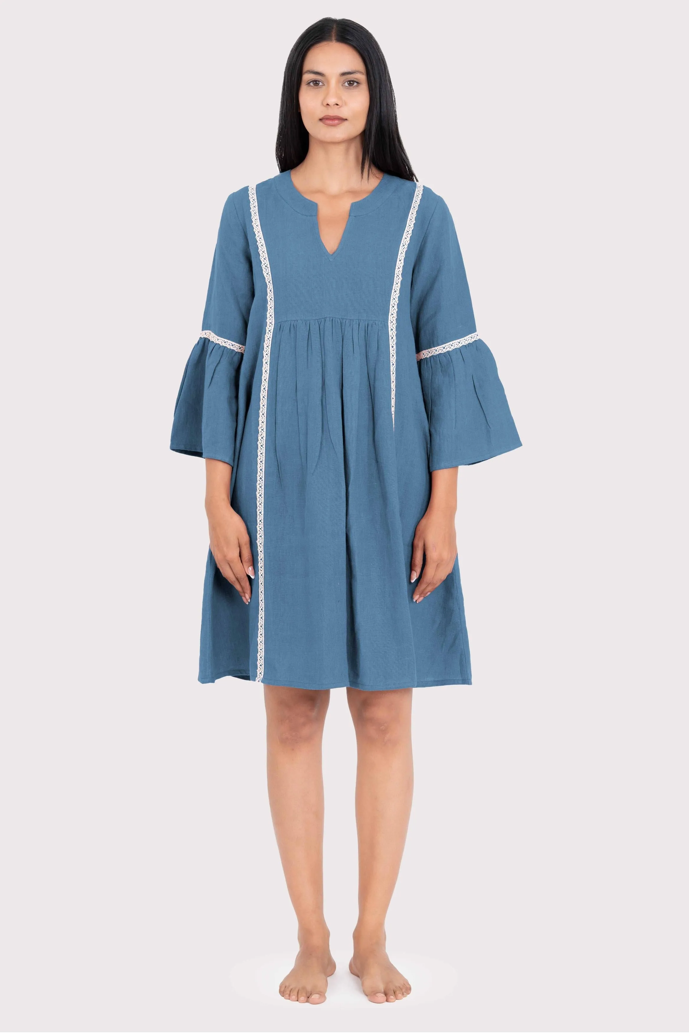 Linen Moana Midi Dress-Oatmeal