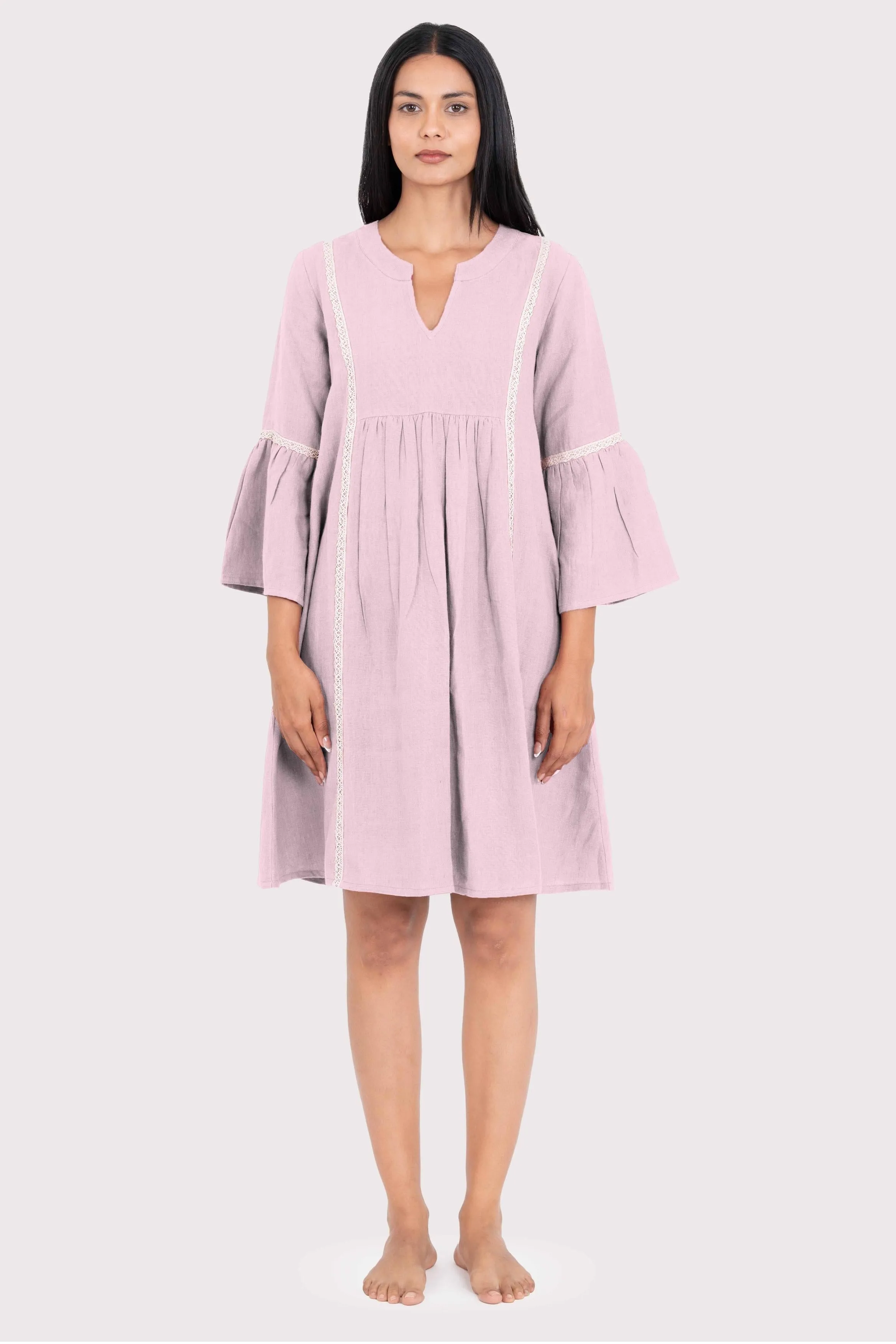 Linen Moana Midi Dress-Oatmeal
