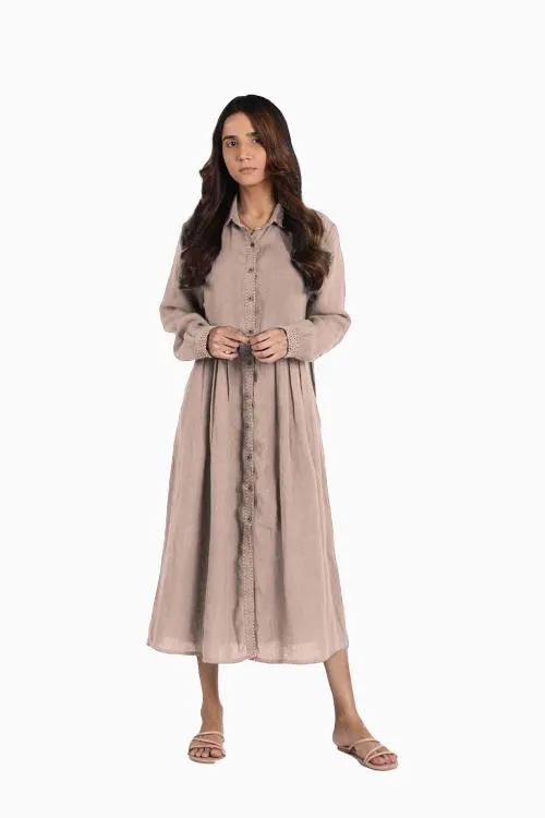Linen Skylah Maxi Dress-Oatmeal