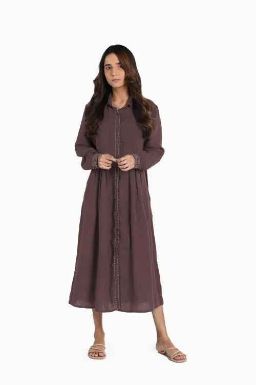 Linen Skylah Maxi Dress-Oatmeal