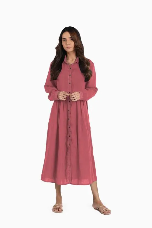 Linen Skylah Maxi Dress-Stormy Blue