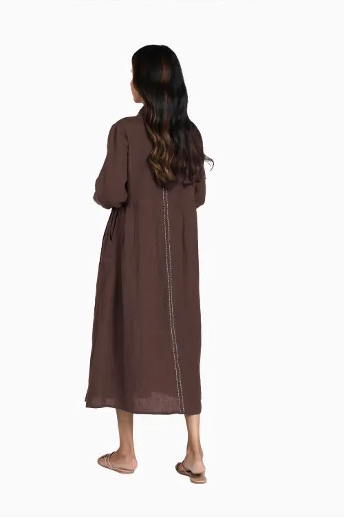 Linen Skylah Maxi Dress-Sunbrunt Yellow