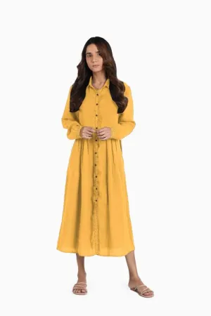 Linen Skylah Maxi Dress-Sunbrunt Yellow