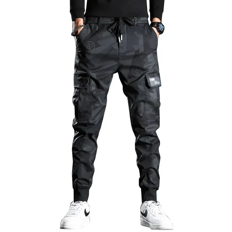 Lässige Herren Cargo Hose Camouflage Stretch Slim Fit