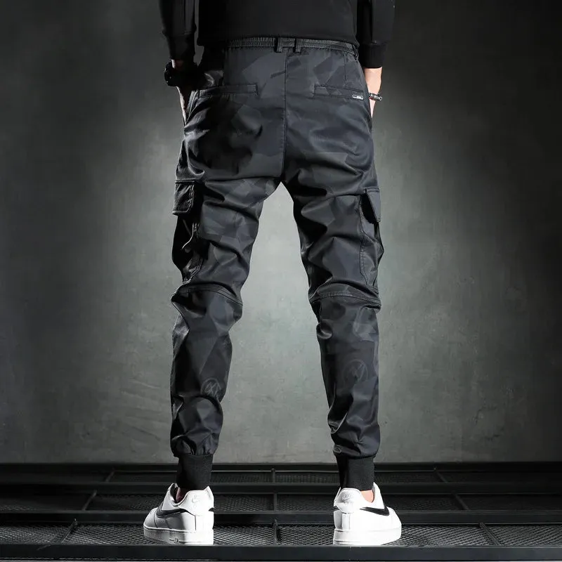 Lässige Herren Cargo Hose Camouflage Stretch Slim Fit