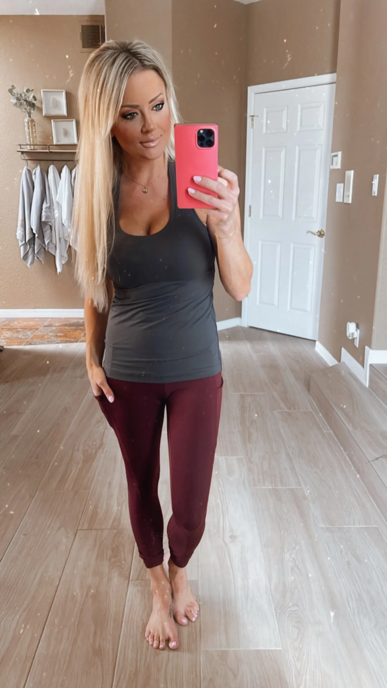 Lu Racerback Tank in Charcoal