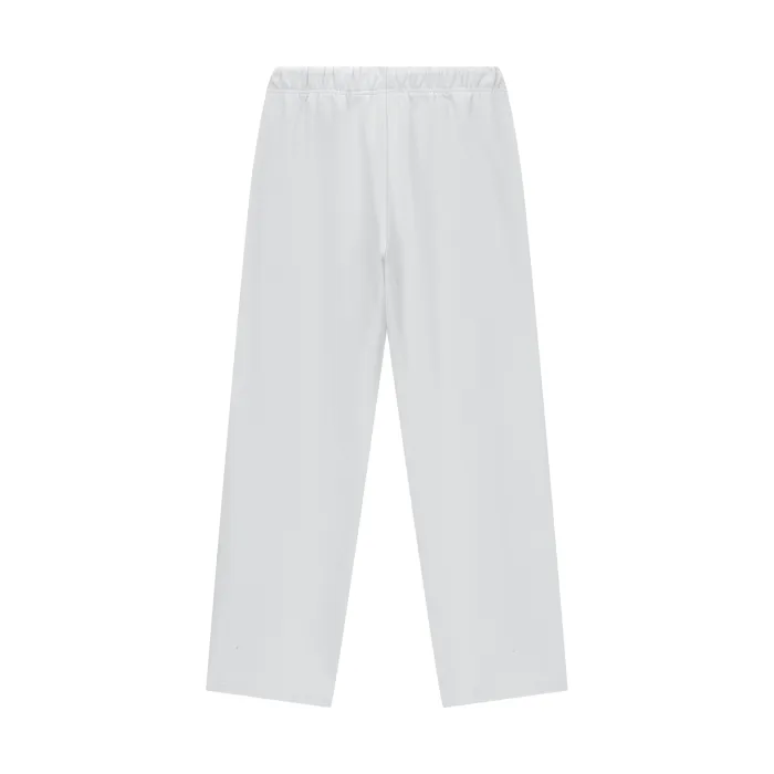 Lucent White Fleece Lined Straight Leg Pants