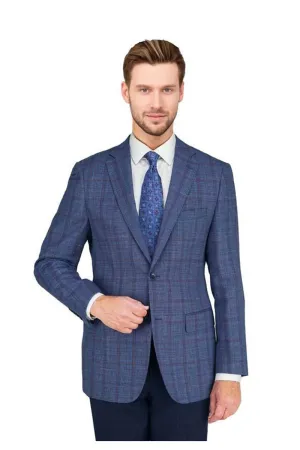 Mantoni Light Blue Texture Windowpane Sports Jacket