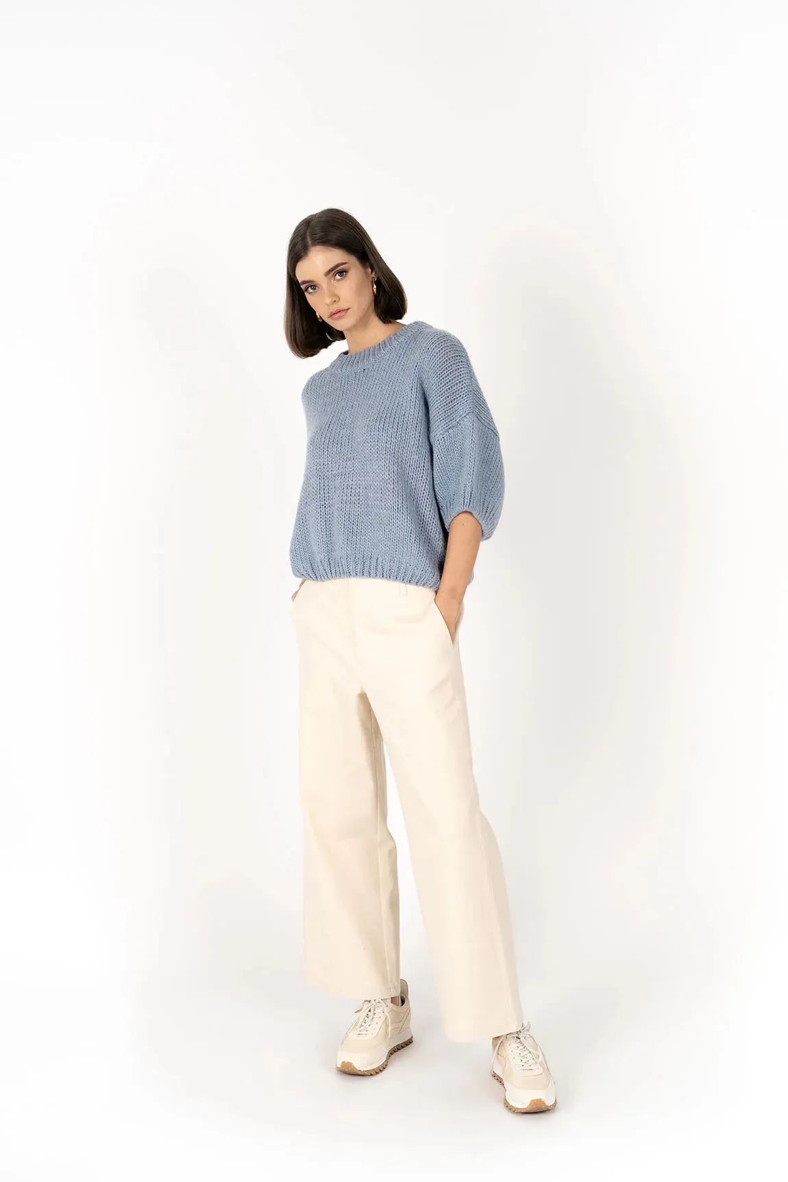 Margot Drill Pant – High-Waisted Stretch Cotton Pants