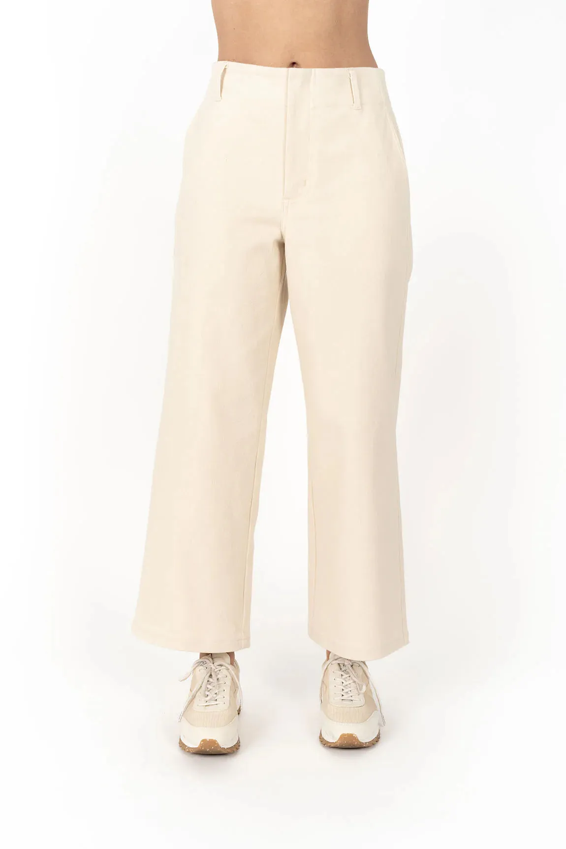 Margot Drill Pant – High-Waisted Stretch Cotton Pants