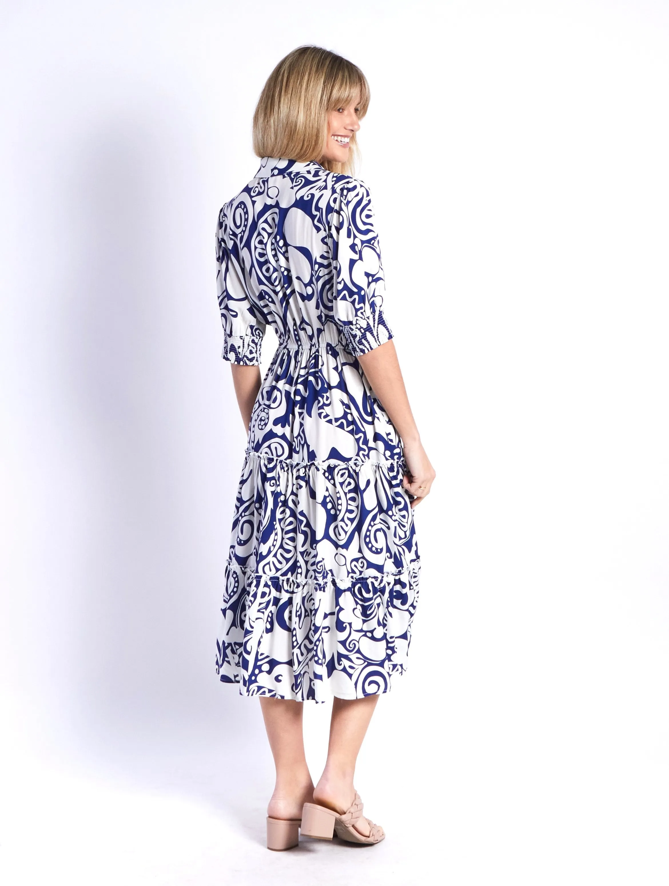 Marleen Dress - Navy Print