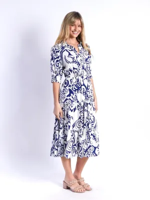 Marleen Dress - Navy Print