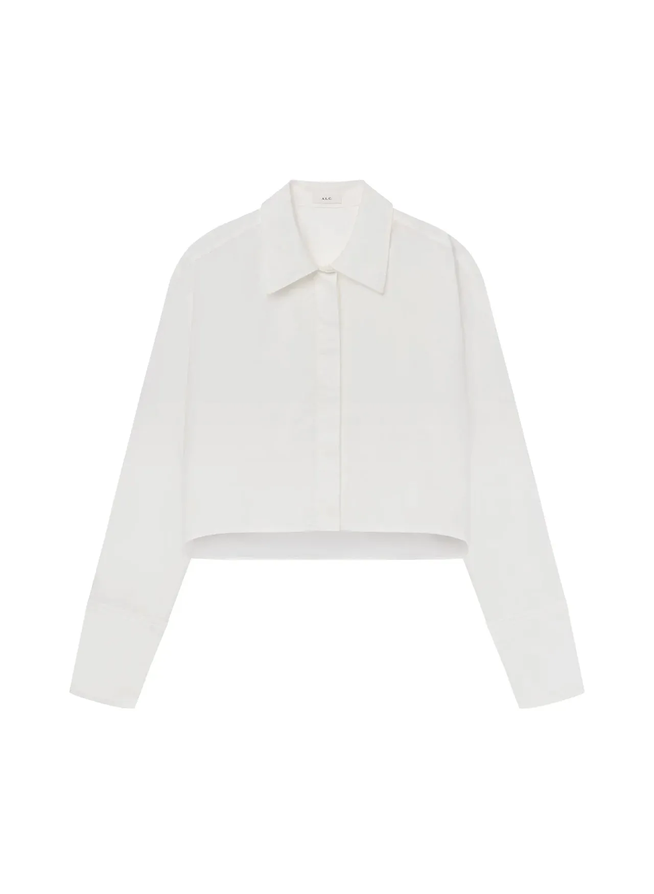 Maude Cropped Cotton Shirt - White