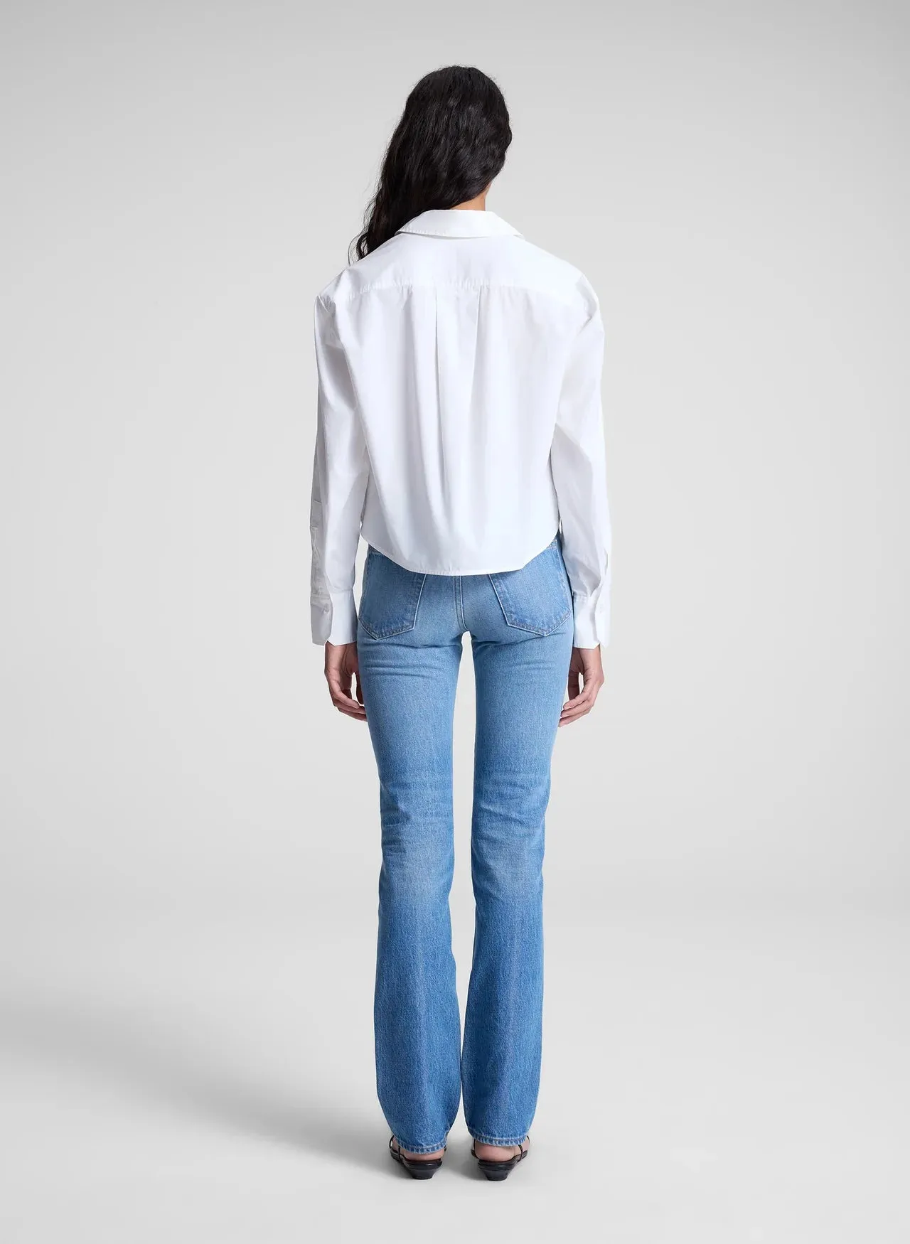 Maude Cropped Cotton Shirt - White