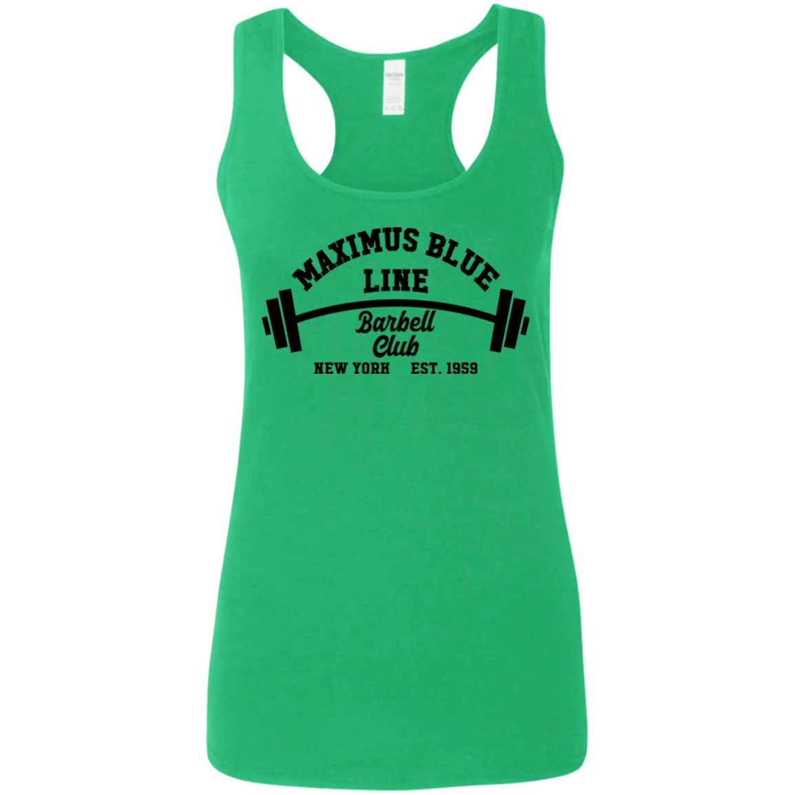 Maximus Blue Line Barbell Club Ladies' Softstyle Racerback Tank