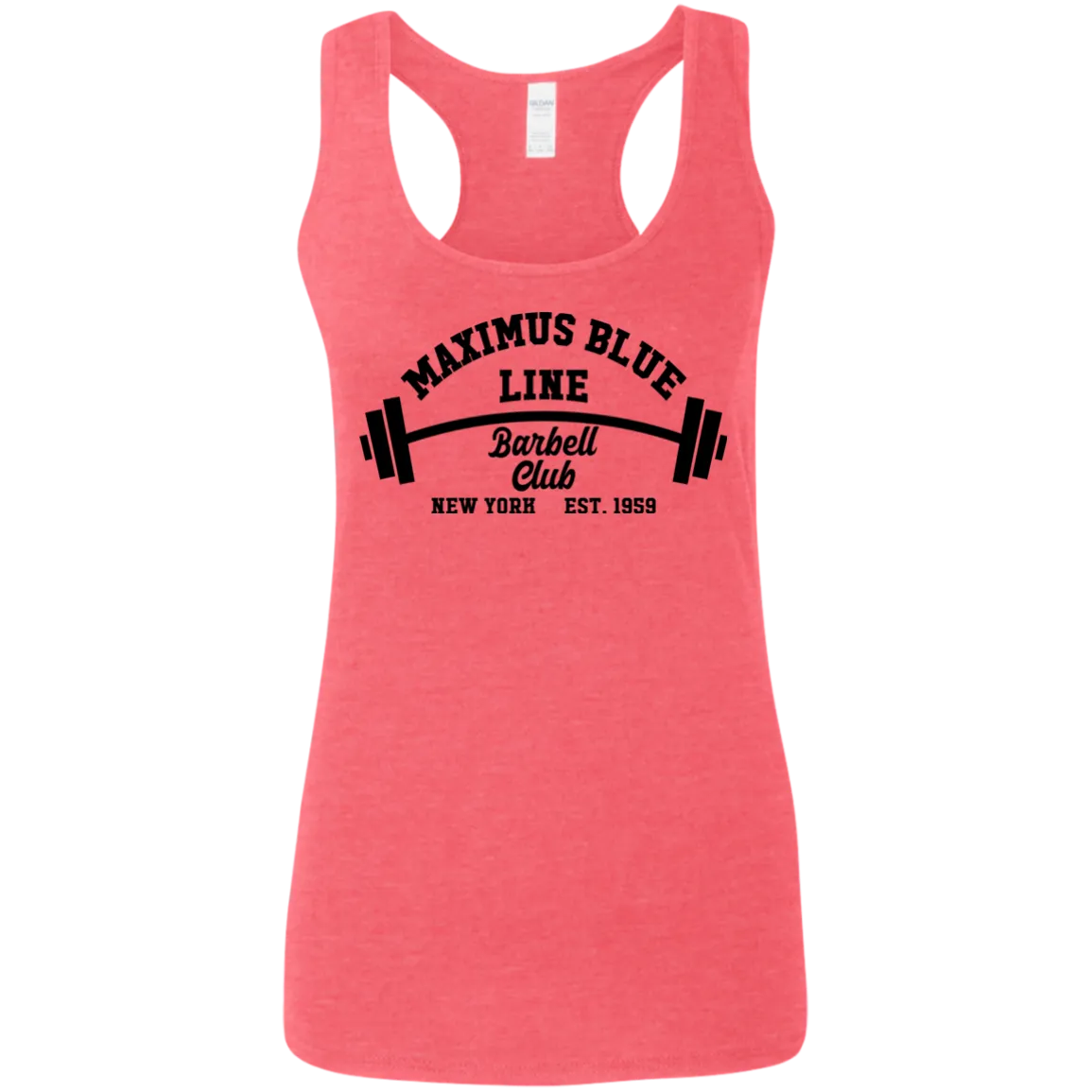 Maximus Blue Line Barbell Club Ladies' Softstyle Racerback Tank