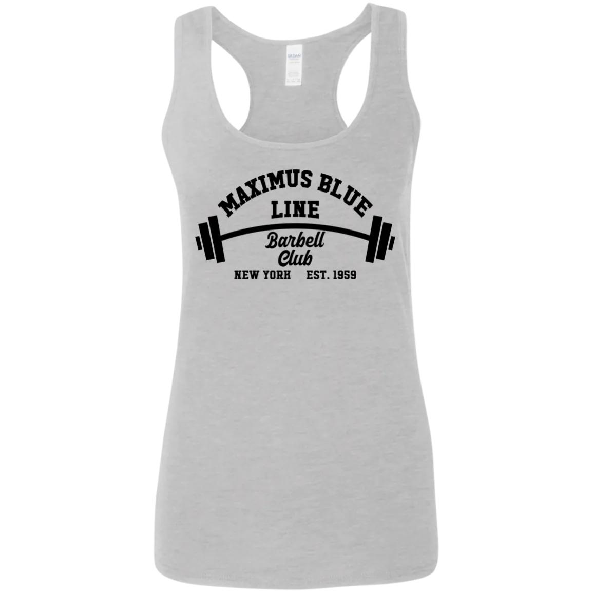 Maximus Blue Line Barbell Club Ladies' Softstyle Racerback Tank
