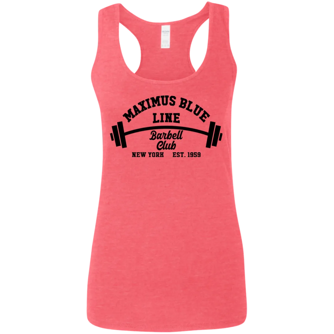 Maximus Blue Line Barbell Club Ladies' Softstyle Racerback Tank