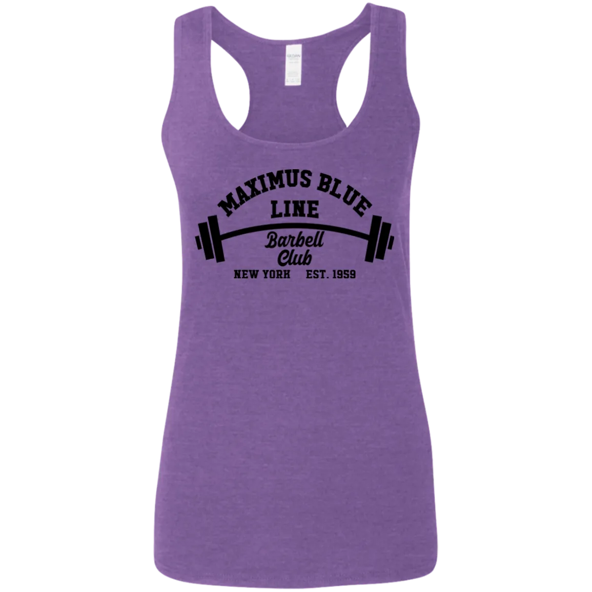 Maximus Blue Line Barbell Club Ladies' Softstyle Racerback Tank