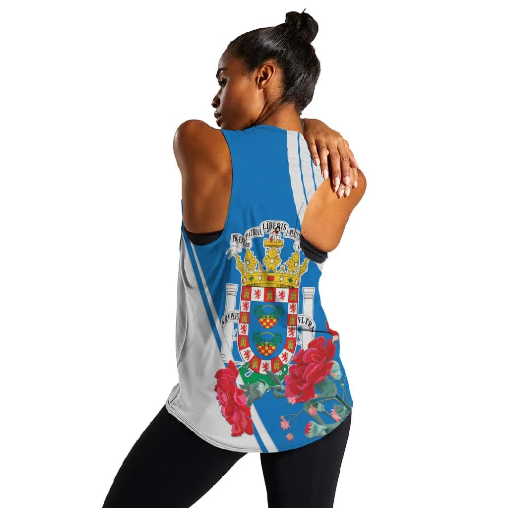 Melilla Spain Women Racerback Tank Coat Of Arms With Map LT15