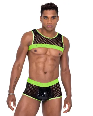 Men’s Fishnet Cropped Rave Tank