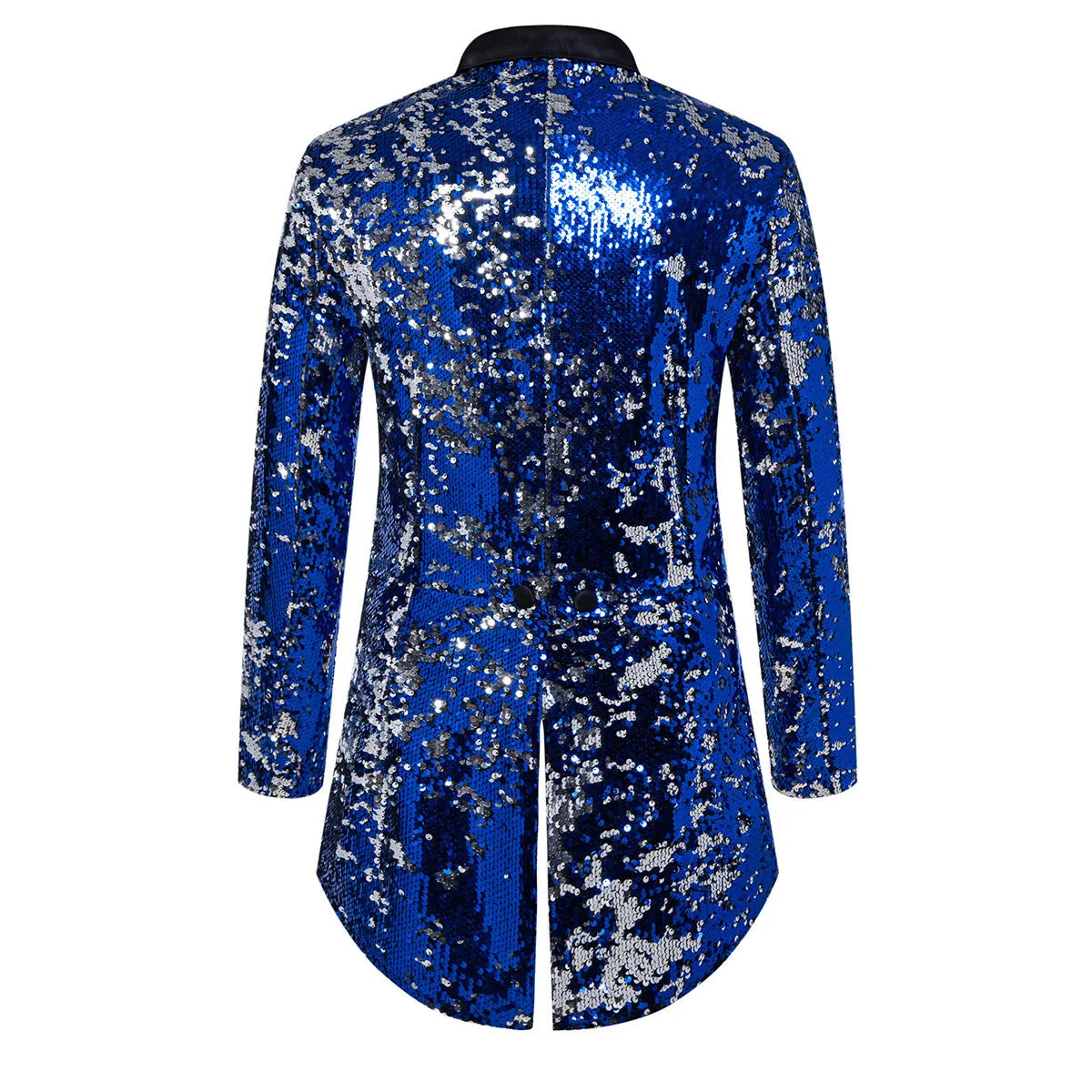 Men's gold red blue sequin jazz dance coats Magician singers nightclub bar dj ds performance long tuxedo jackets Wedding party Banquet outwear