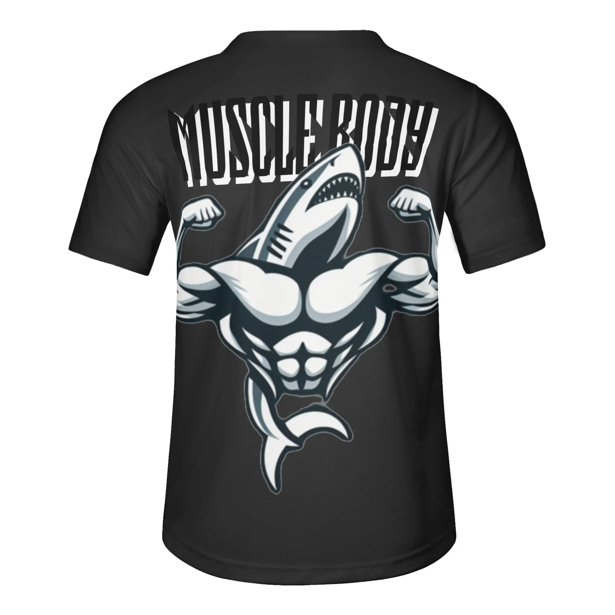 Mens Muscle Body Short Sleeve Baseball Jersey