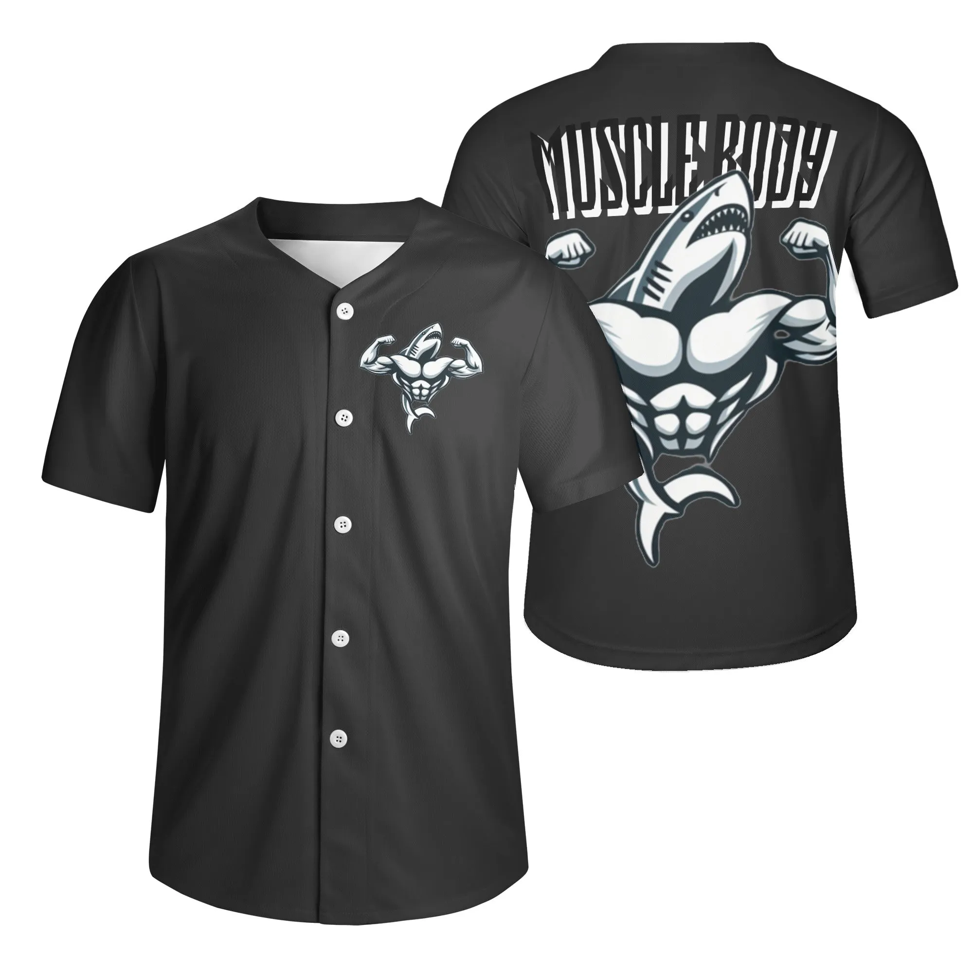 Mens Muscle Body Short Sleeve Baseball Jersey