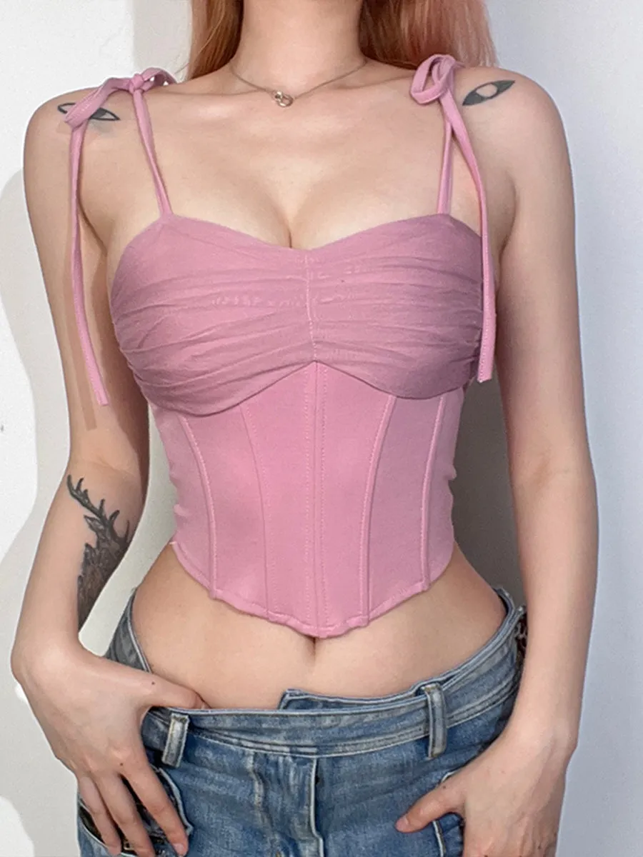 Mesh Corset Camisole Top