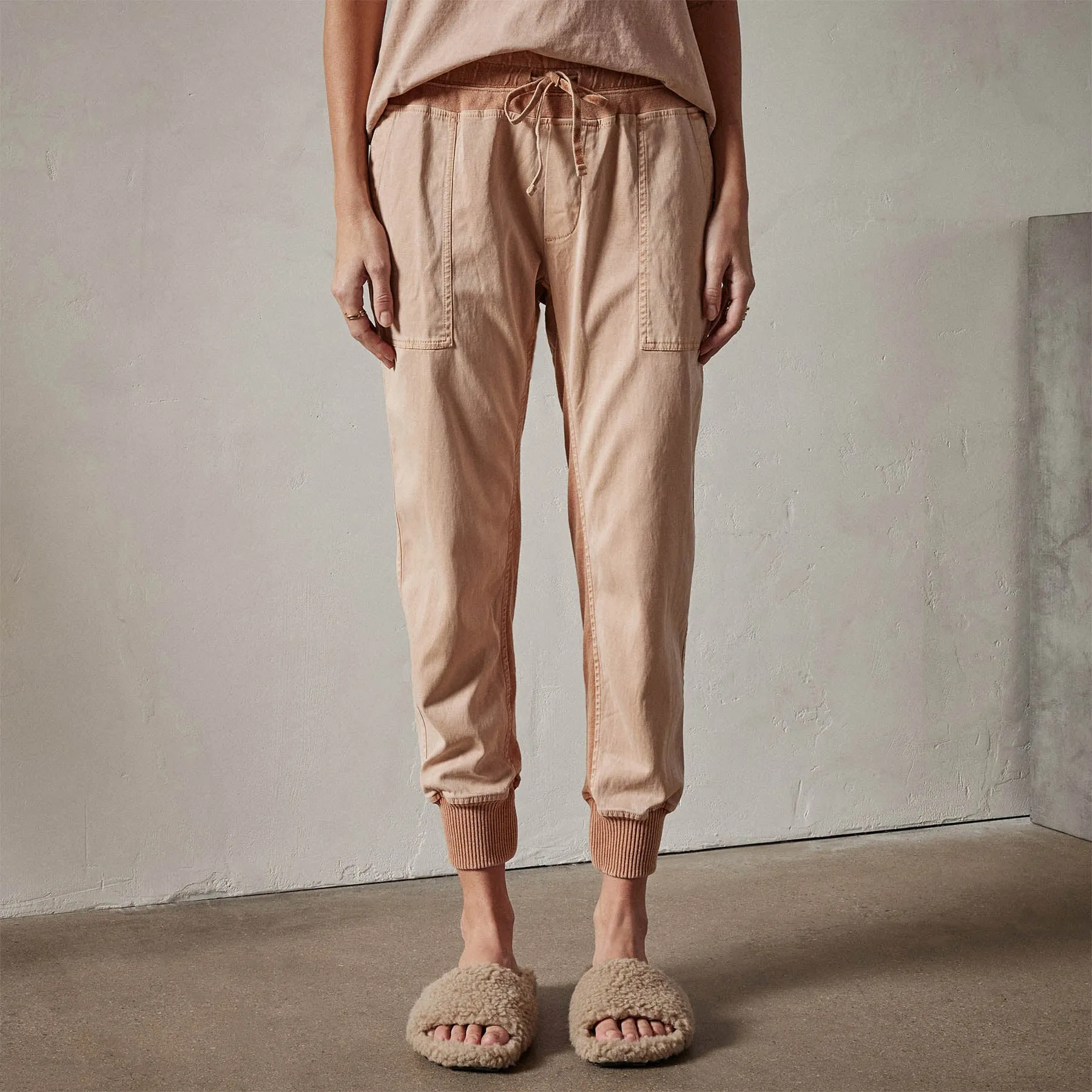 Mixed Media Pant - White Peach Pigment