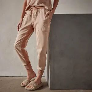 Mixed Media Pant - White Peach Pigment