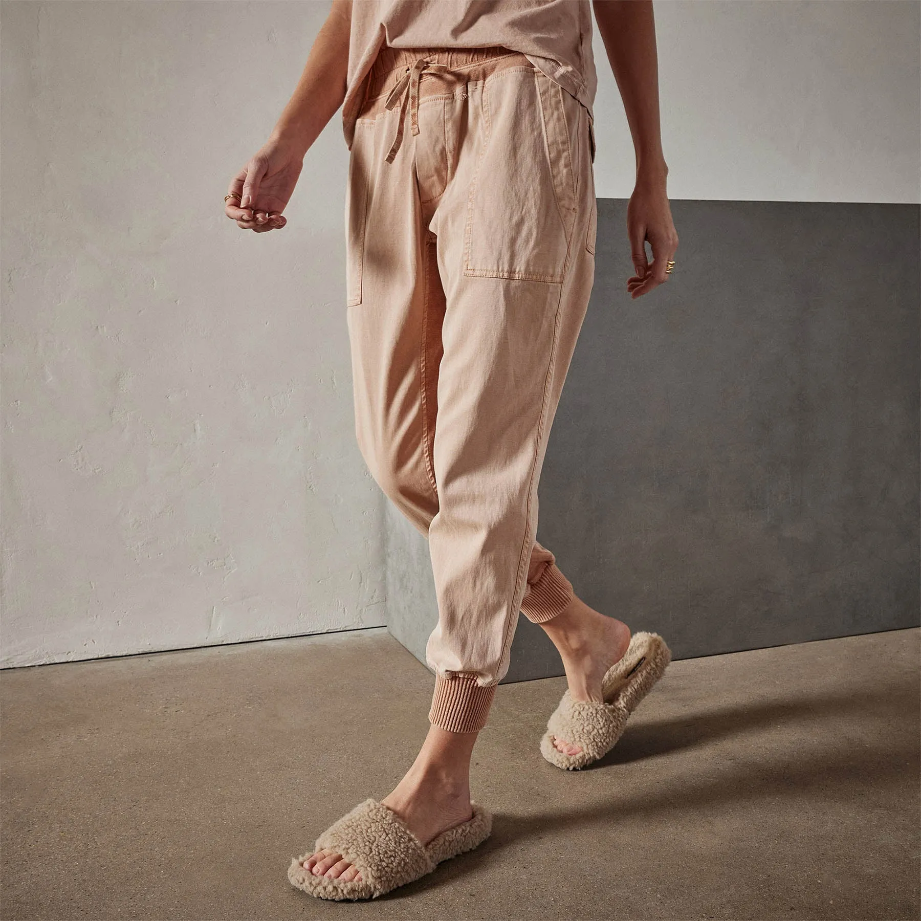 Mixed Media Pant - White Peach Pigment