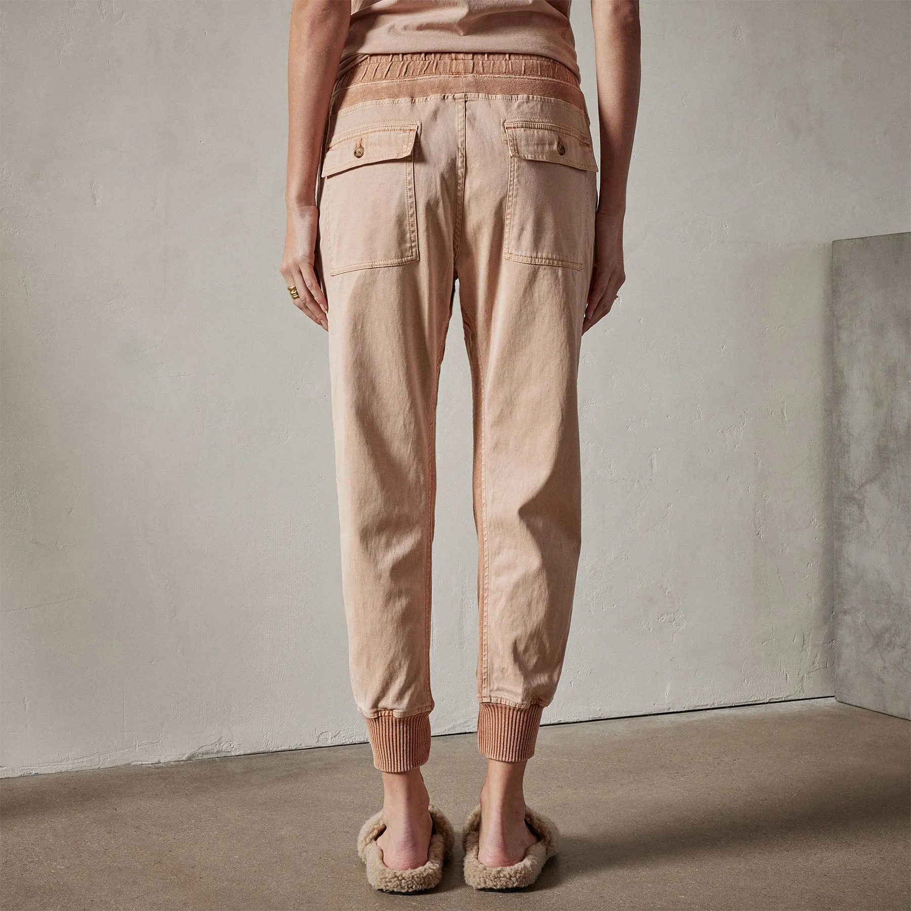 Mixed Media Pant - White Peach Pigment
