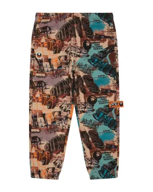 Moonface logo graffiti print jogger pants