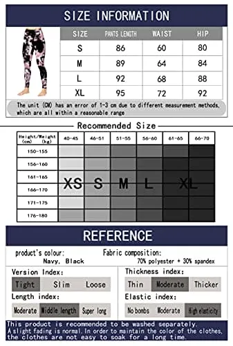 NC Women's high Waist Stretch Printed Yoga Pants Leggings Outdoor Sports Fitness Exercise Leggings 9 Points Pants Women (BS014-29, X-Large)