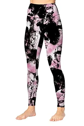 NC Women's high Waist Stretch Printed Yoga Pants Leggings Outdoor Sports Fitness Exercise Leggings 9 Points Pants Women (BS014-29, X-Large)