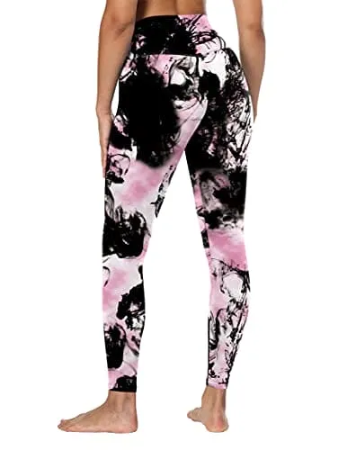 NC Women's high Waist Stretch Printed Yoga Pants Leggings Outdoor Sports Fitness Exercise Leggings 9 Points Pants Women (BS014-29, X-Large)