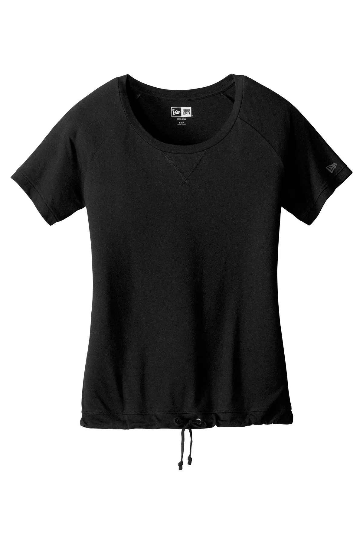 New Era  Women's Tri-Blend Performance Cinch Tee. LNEA133 Black Solid